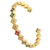 Light Luxury Copper With Colored Diamonds Clover Opening Adjustable Bracelet Flower Petal Bracelet Vl570