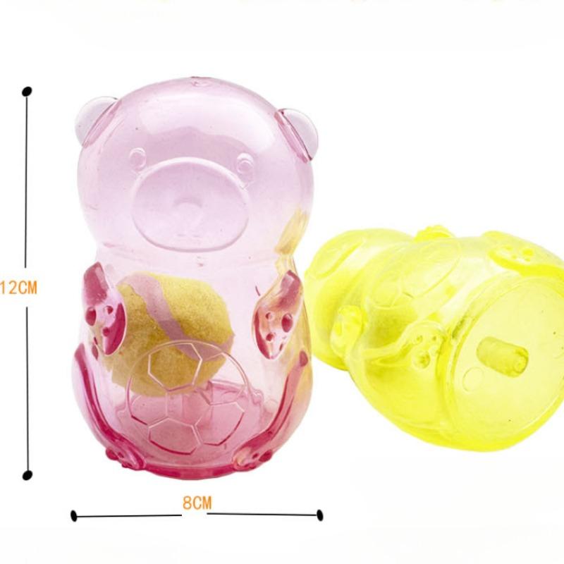Dog Chewing Toy Tennis Ball Bear Toy Squeak Pet Toy Fun Puppy Sounding Toy Pet Bite Resistant Molar Toy Pet Supplies