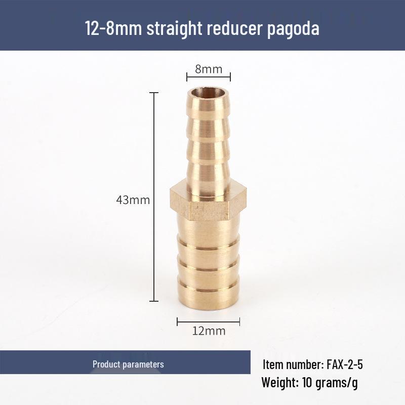 Brass Reducing Pagoda Plug for Hose Fitting - Converts 4mm To 19mm Diameters