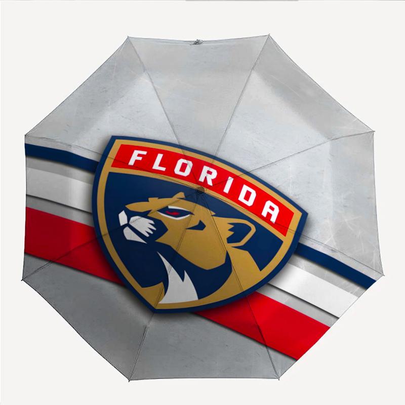 Florida Panthers Fashionable Automatic Opening/Closing Folding Umbrella. Portable and Foldable, Ideal for Gift, Travel, and Daily Use.