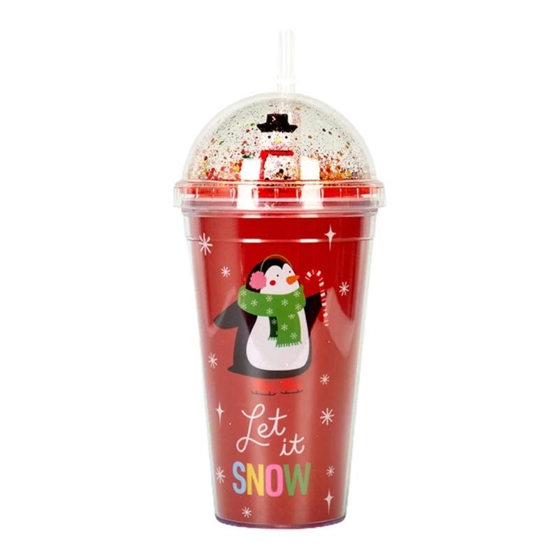 450ml Christmas Cup with Lid Straw Coffee Mug Xmas Cup Water Bottle Christmas Gift Wholesale Xmas Tumbler Reusable