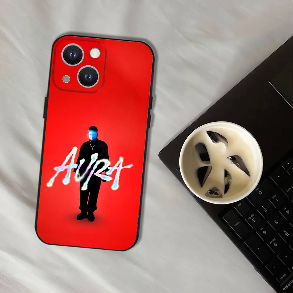 Rapper Maka Aura 2025 Tour Wear-resistant Phone Case For iPhone 17,16,15,14,13,12,11,Pro,XS,Max,XR,Plus Black Soft Cover