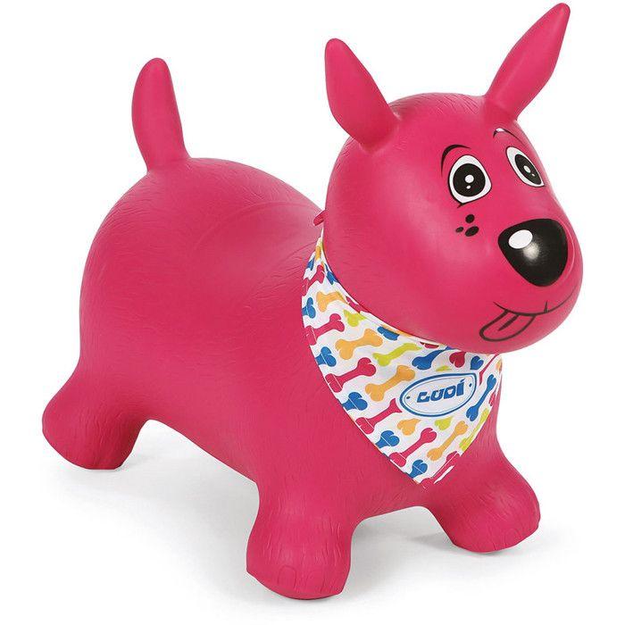 LUDI - Ballon Sauteur Chien Rose - Développe la motricité et assure la stabilité - Dès 10 mois