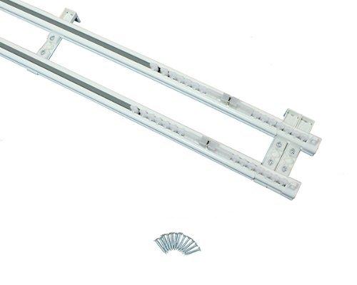 Nicchu Seisakusho NNAW-2 Double Retractable Home Set New NK Type Curtain Rail, White PVC, Length: 1100-2000mm