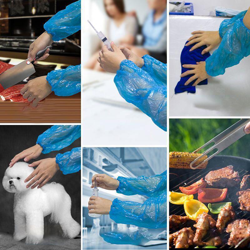 100 db Eldobható Túlujjas Olajálló Védő Karvédő Pe Túlujjas