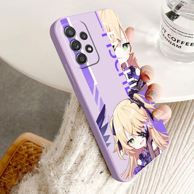 Husă pătrată lichidă pentru telefon pentru Samsung Galaxy A32 A52s A53 A42 A73 A13 A23 A33 A13 A12 A52 A72 A22 Genshin Impact People Cover