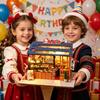 Casa Diy Casa de Muñecas Miniatura de Madera Casa Pequeña Kit Rompecabezas 3D Ensamblaje Juguetes de Construcción Con Muebles Luces LED Regalos para Casa de Muñecas