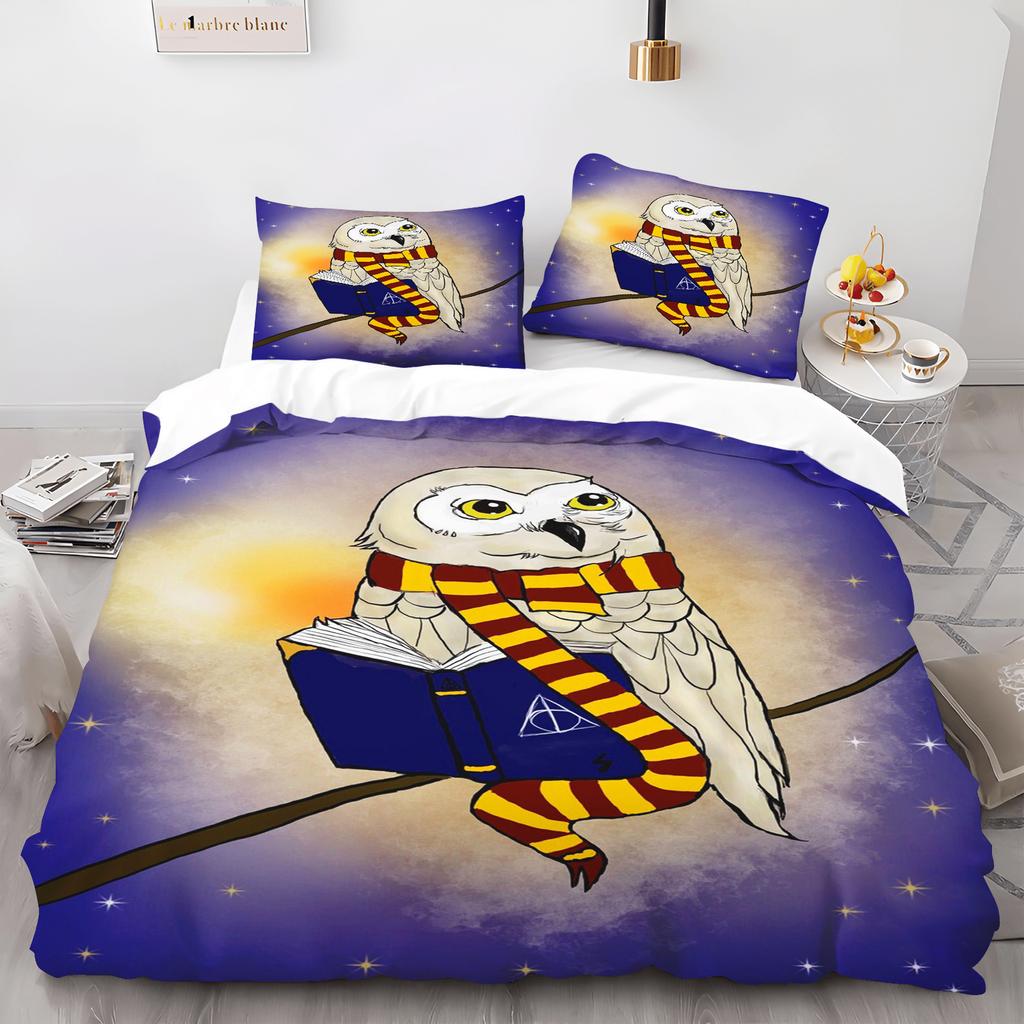 2/3 Piece Cute Magical Boy Cartoon Magic Academy Bedding Set 3D Printed 100% Polyester Children Bedroom Student Dorm Ideal Gift