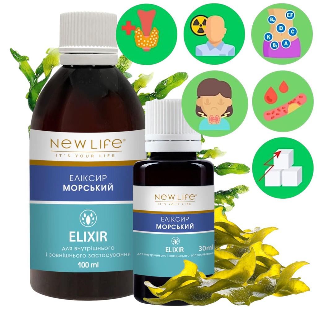 Elixir Sea Laminaria, Spirulina, Chlorella Kosttilskudd New Life
