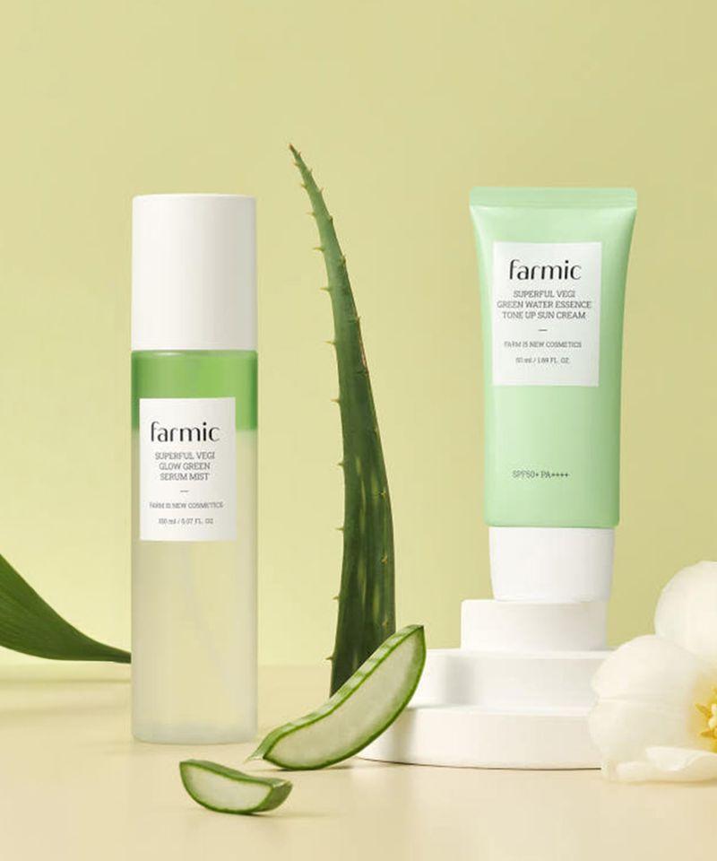 Superful Veggie Glow Green Serum Mist 150ml + Green Water Essence Tone-Up Sun Cream 50ml