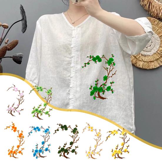 Žehlička na třešňové květy Žehlička na květy Švestkový nášivka Vyšívaná květinová nášivka na džíny Oděv Bundy Batohy Oblečení DIY Řemesla