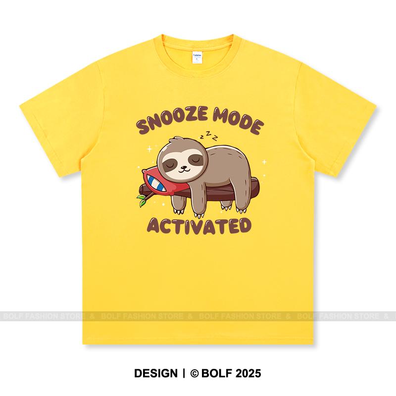 Snooze Mode Activated Printed T-Shirt 100% Cotton Oversized Sleepy Graphic Tees for Men Women Summer Tops Lazycore Streetwear
