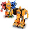 5-In-1 Alloy Deformation Dinosaur Engineering Robot Simulation Pull Back Engineering Fleet Deformation Toy Set