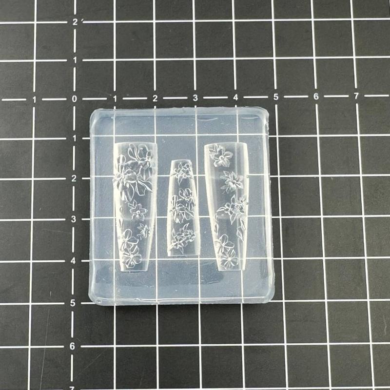 French Lace Chain Flowers 3D Acrylic Mold Swan Nail Art Decorations Diy Silicone Decorated Nail Art Templates Nails Mold Tool