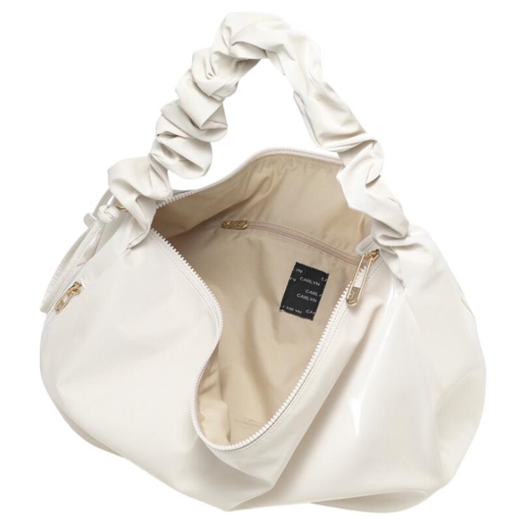 New CARLYN Artificial Leather One Shoulder Handbags Regular Women's Shiny Ivory H73104010I