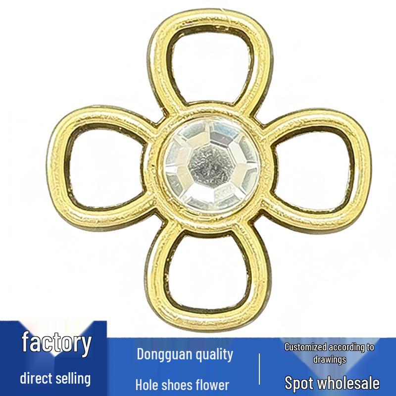 Metal Lightning Shoe Charm - Cute Flower Buckle Decoration