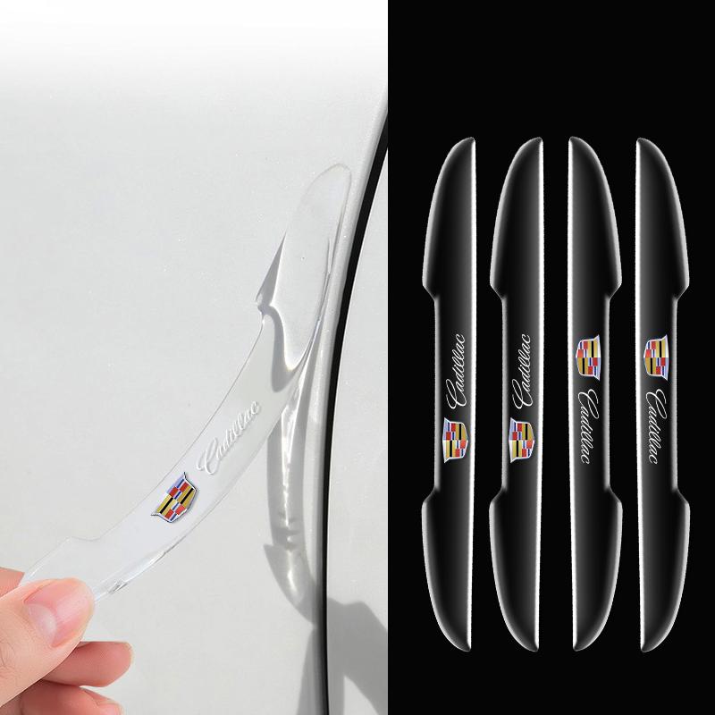 4PCS Transparent Car Door Anti-collision Protector Bumper Strip Sticker For Cadillac XT4 XT6 CTS DTS STS XTS ATS BLS SLS CT5