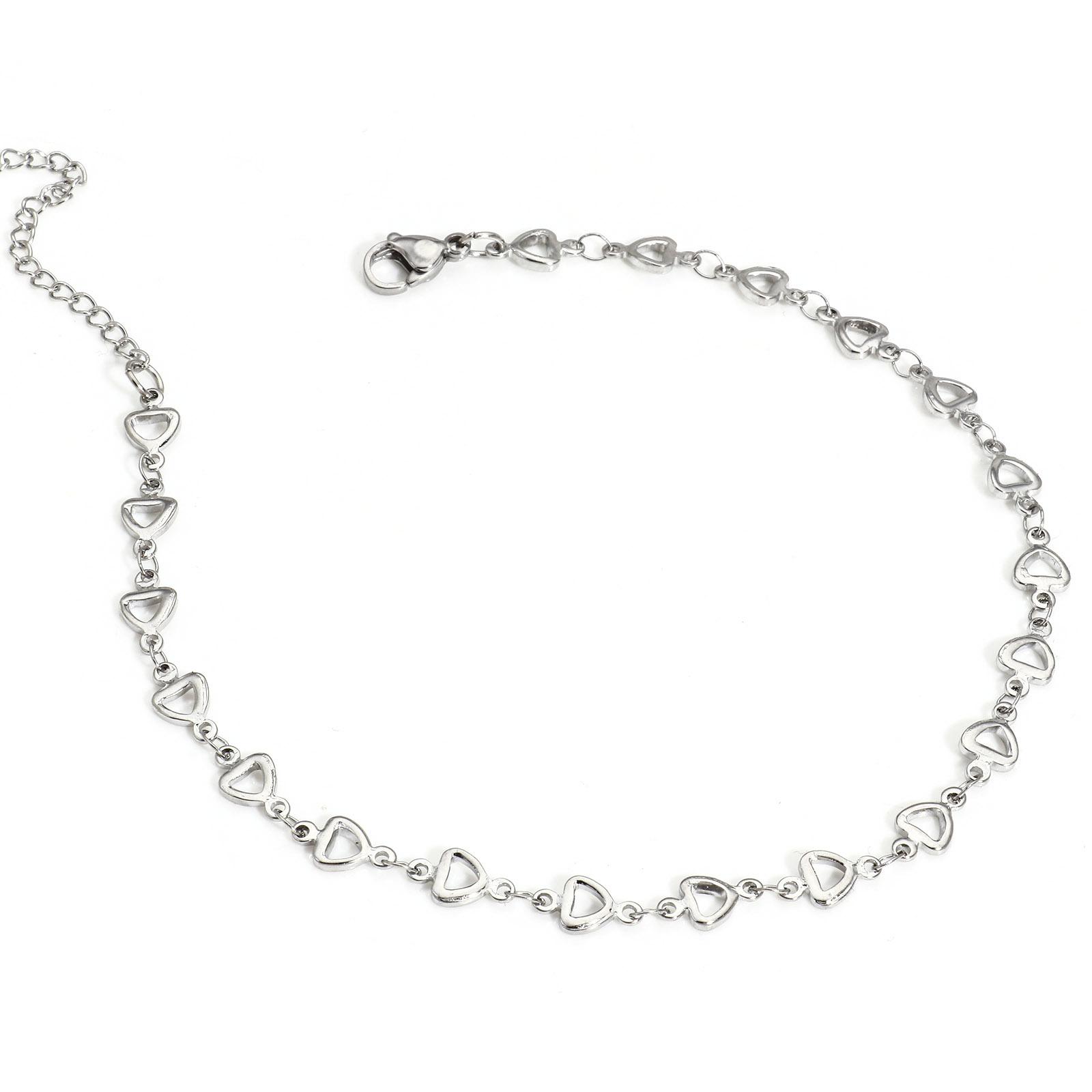 

1 Piece 304 Stainless Steel Handmade Link Chain Anklet For Women Silver Color Leg Chain Foot Ankle Bracelets Jewelry Gift