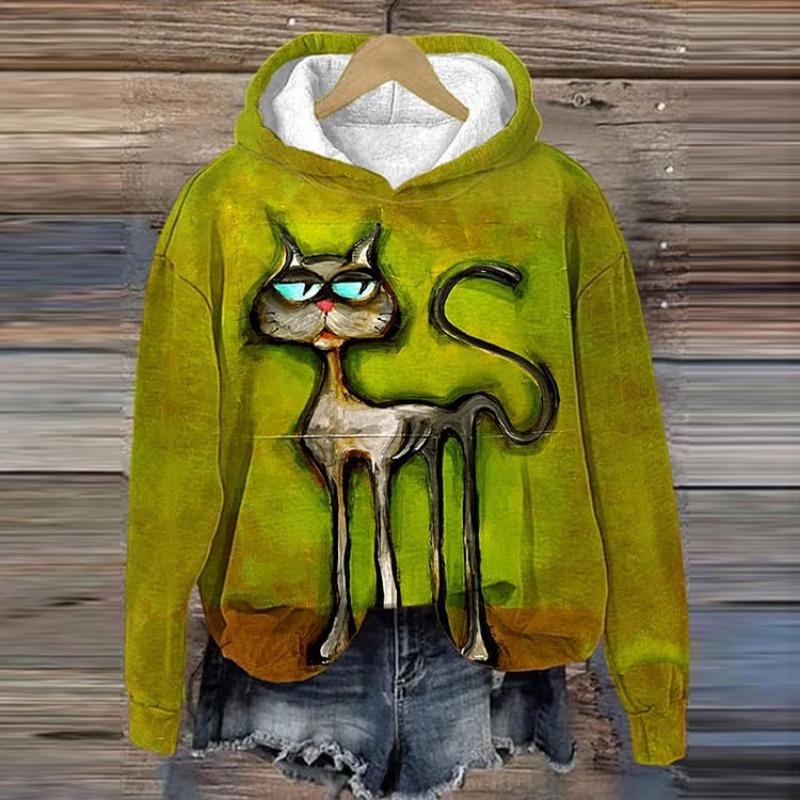 Damen Hoodie 3d Tiere Langarm Damenbekleidung Herbst Hip Hop Mode Street Style Lustiges Hunde Muster Kapuzenpullover