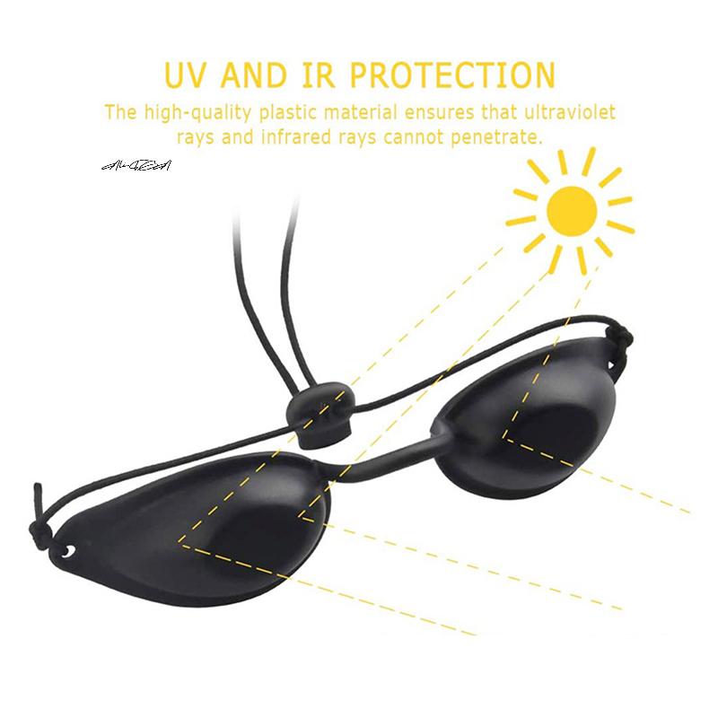 Adjustable Laser Protective Glasses Soft Eye Mask for IPL LED UV Photon Beauty Red Light Therapy Sunbed Supplies nero