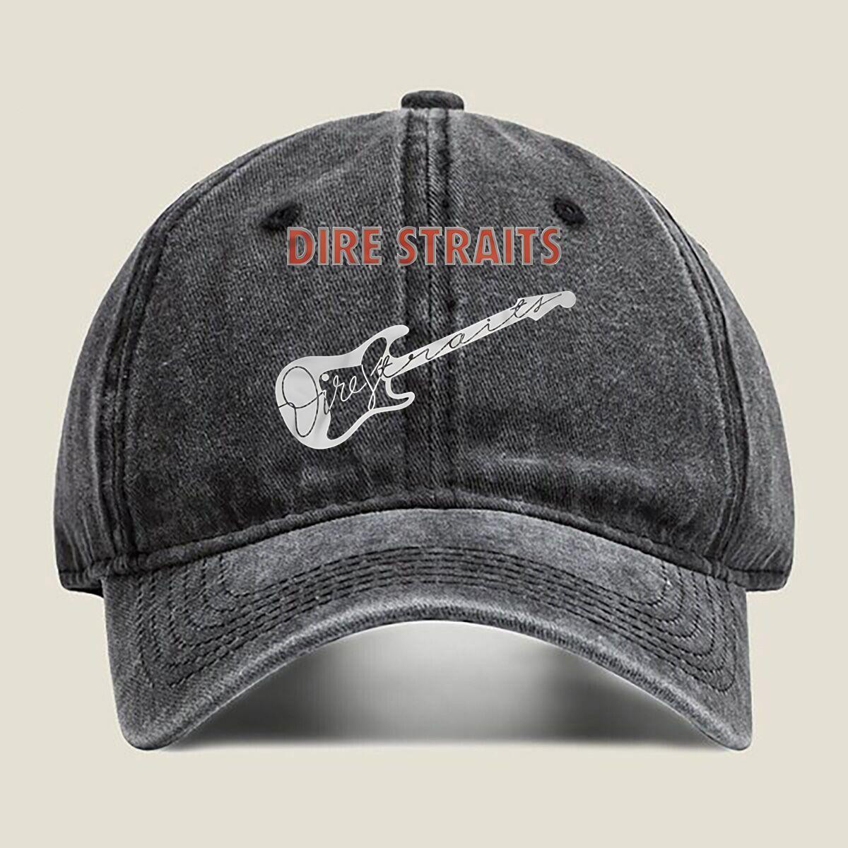 

Dire Straits - Guitar Logo Fashion Washed Baseball Cap Outdoor For Womens Unisex FeUnisex Beach Dad Hat Hip Hop One Size