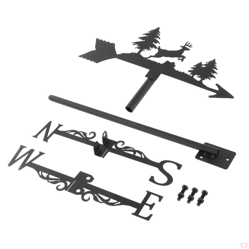 Kreativní korouhvička zahradní vytyčovací sada indikátoru směru větru Venkovní železný držák na střechu