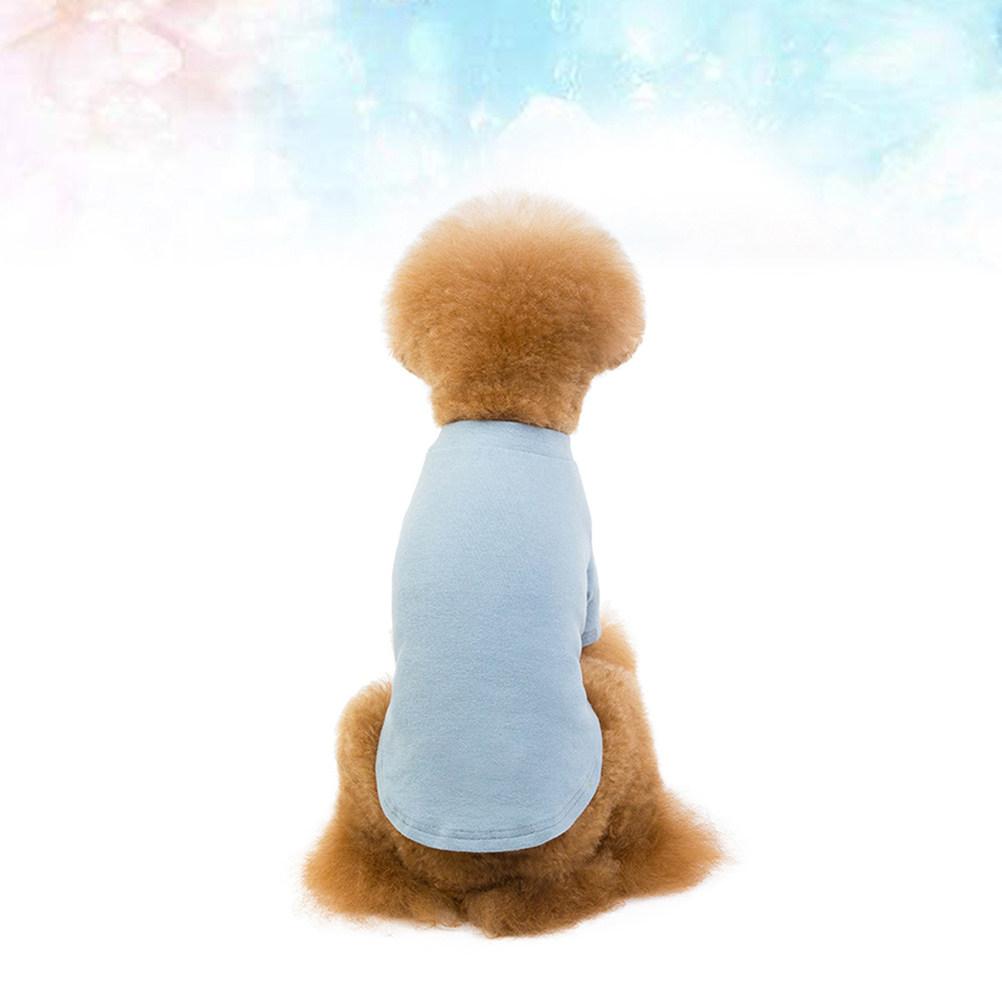 Pet Solid Color Dog Shirt Cotton Clothes Blue Grey Size Comfortable Dog Cotton Shirt Casual Outdoor Pajamas Pet Costume
