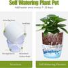 Transparent Plastic Lazy Flower Pot With Double-layer Design And Elegant, Featuring Self-watering Function And Cotton Rope For Drainage.
