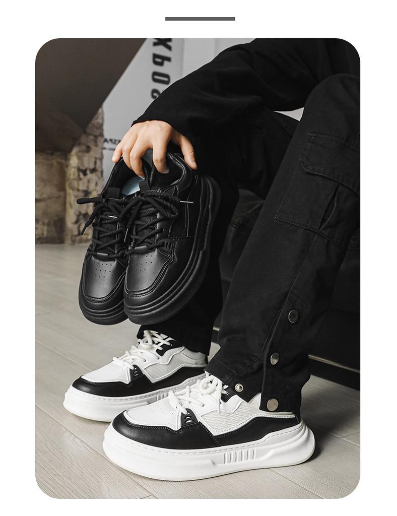 Men's shoes 2025 spring and autumn new Hong Kong style retro leisure sports summer height increase non-slip design sense bread tide board shoes