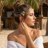 Crystal Bohemian Forehead Headpiece Fairy Rhinestone Forehead Chain Long Tassels Hair Chain  Girls