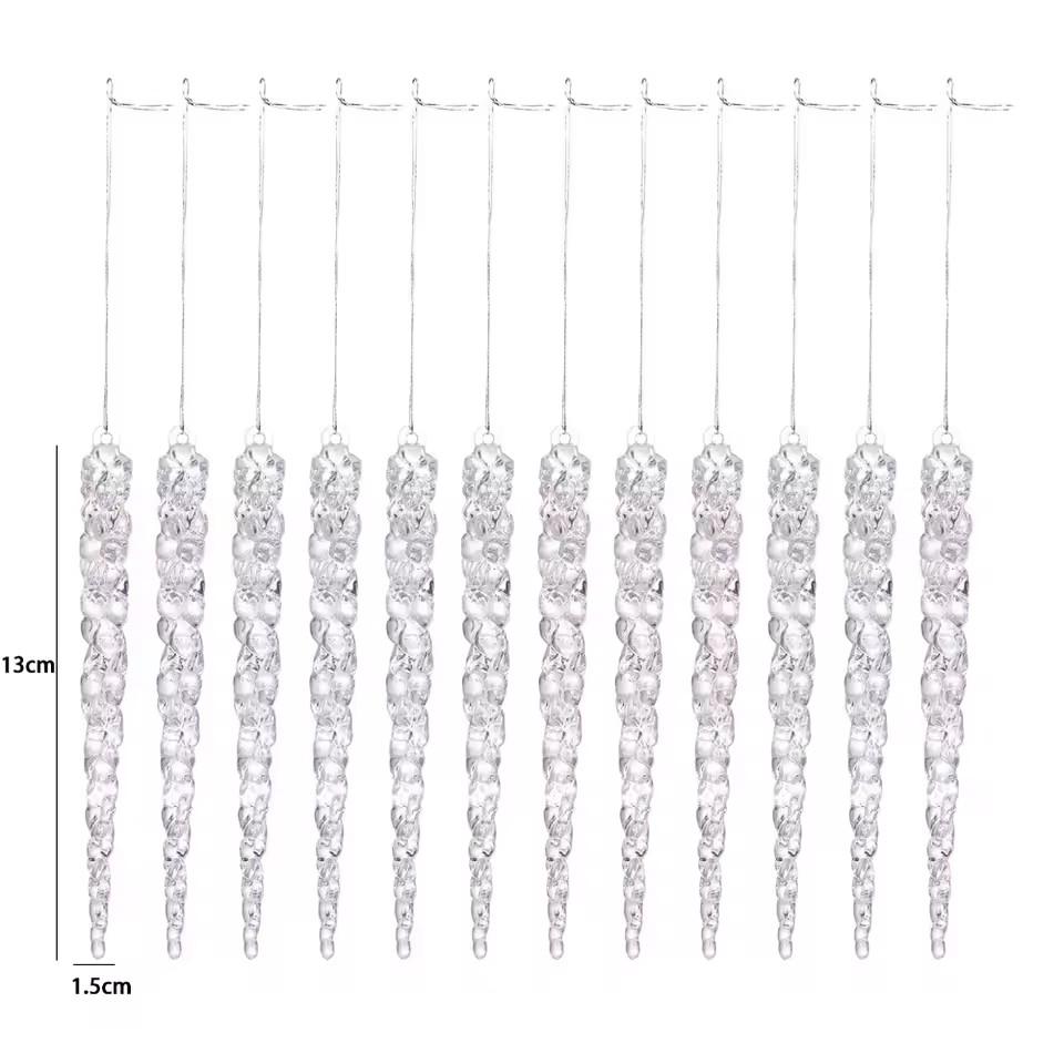 12/24/36pcs creative Christmas acrylic simulated icicles Christmas tree hanging decorations, suitable for Christmas home decora