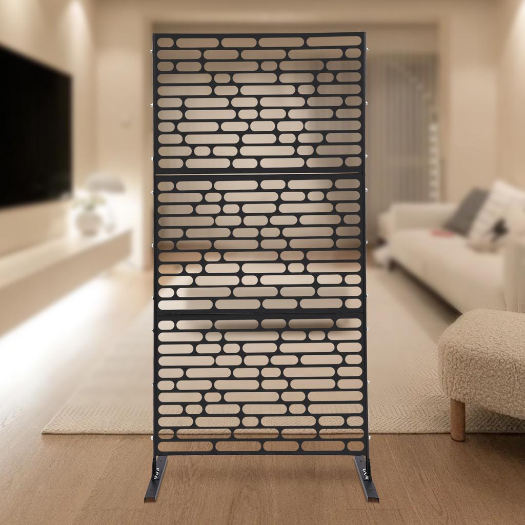 Outdoor Privacy Screen, Black Windproof Fence Panel for Patio Garden, Decorative Room Divider, Mesh Shade Panel, 90x40x190cm