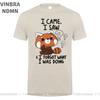Funny Red Panda T Shirts Humor Cartoon Raccoon I Came I Saw I Forgot What I Was Doing Tshirt Streetwear Hip Hop Harajuku Tshirt