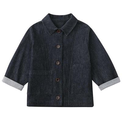 Hacikis Unisex Kinder Langarm Jeansjacke