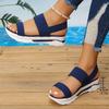 Summer New Plus-size Slope Heel Fly-woven Overfoot Sandals Thick-soled Outerwear Sandals for Women