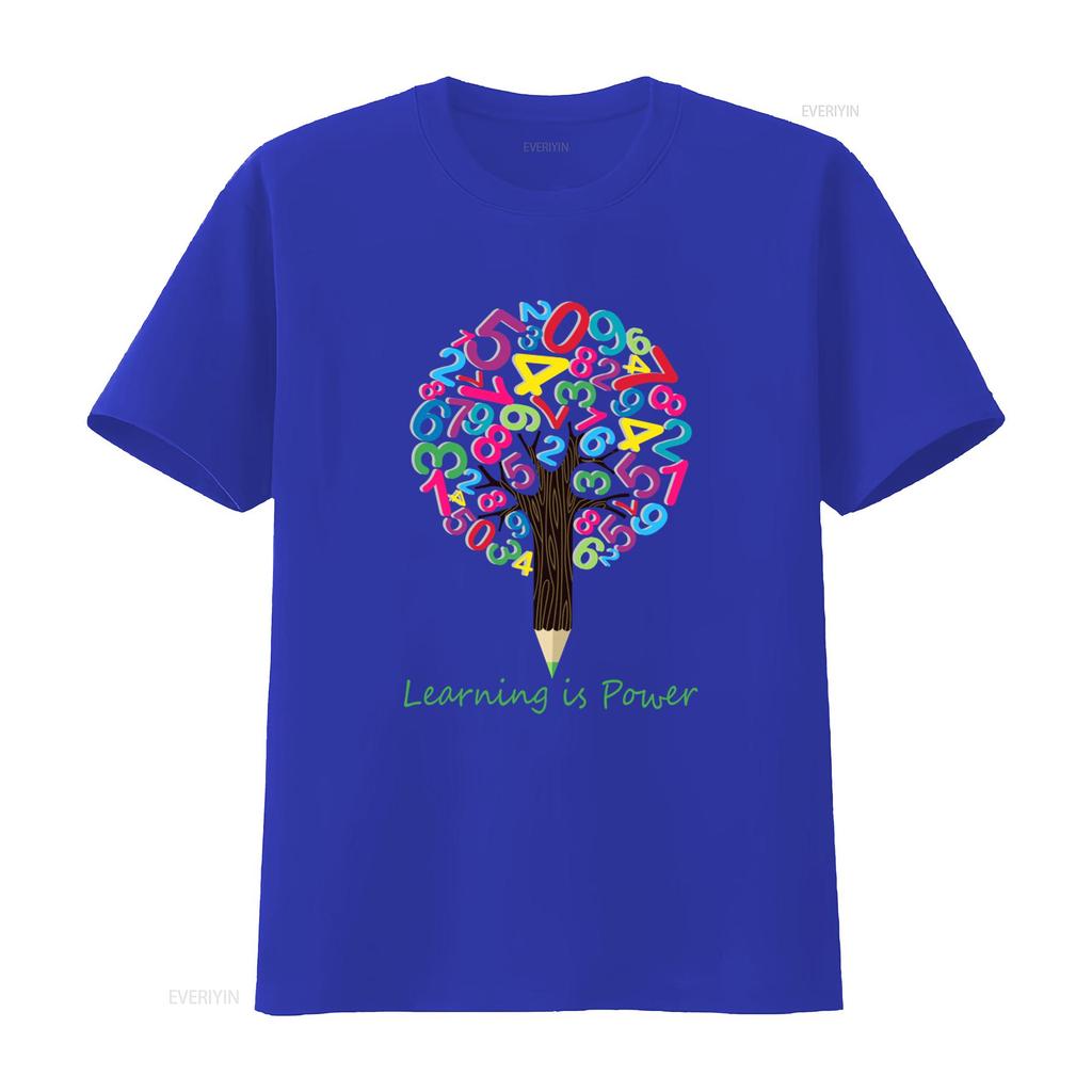 National Numeracy Day Maths Number Tree T Shirt for Boys Girls Kids Learning is Power Design vintage Washed Casual Soft