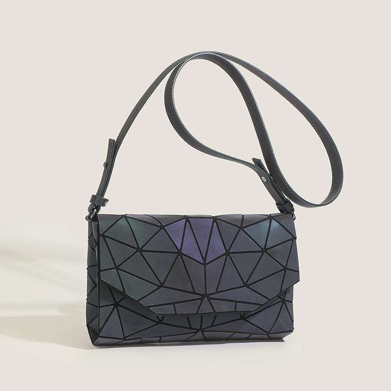 Diamond-shaped Patchwork Bag, Geometric Laser Bag, Summer Trend Small Square Bag, Luminous Single-shoulder Crossbody Bag
