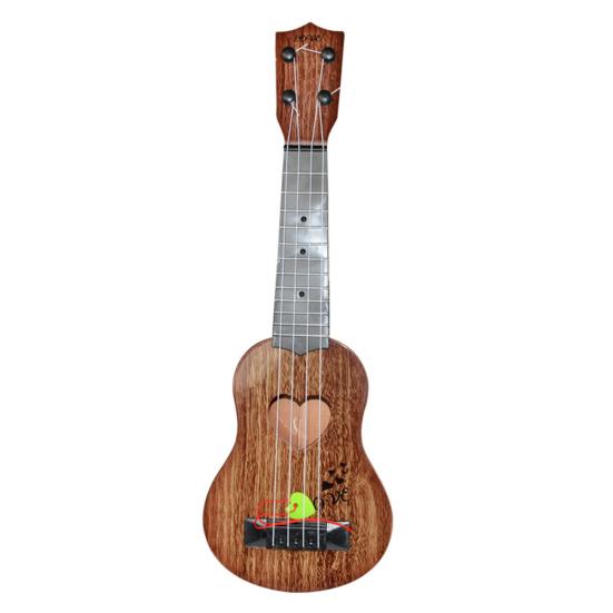 Kid Solid Color Wooden Ukulele Toy Fretboard Stringed Instrument Hawaiian Guitar