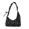 Stylish Black Canvas Floral Tote Bag With Spacious Design For Everyday Use