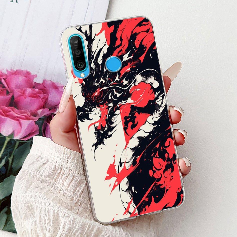 For Huawei P30 Lite P 30 P30 Pro Cool Dragon Tiger Painting Phone Case For Huawei P30 P30Pro P30lite Soft Silicone TPU Cases