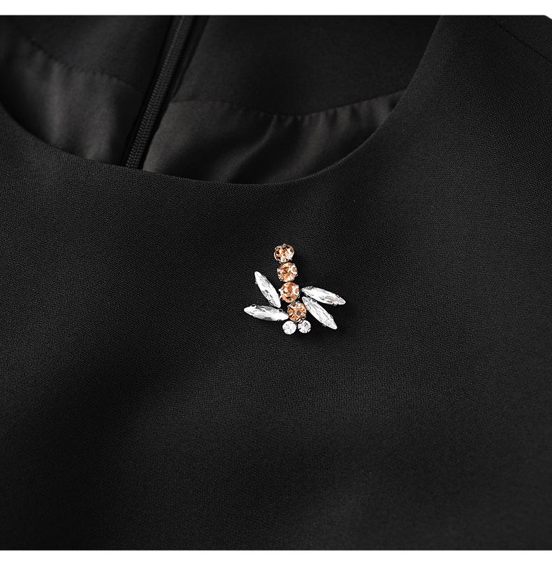 High-Grade Handmade Diamond Slim Ruffled Long-Sleeved Mini Dress for Formal Occasions