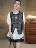 Korean Summer Lace Crochet Leaf Vest Spliced Women's Loose Pullover Top