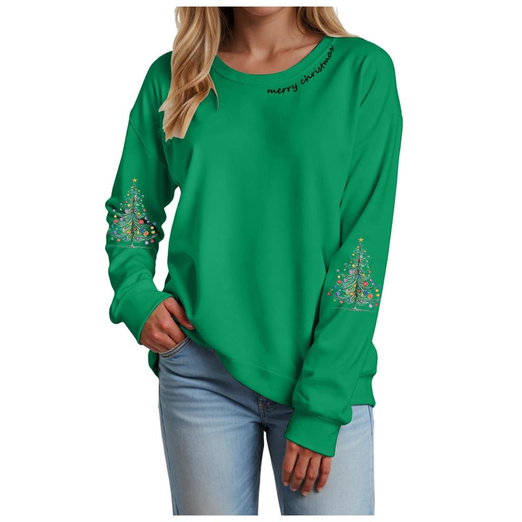 Ladies' Loose Comfortable Casual Fashionable Christmas Printed Hooded Sweatshirt