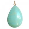 Large Tear Drop Pendant In Light Blue Synth Howlite 4cm Height + Chain