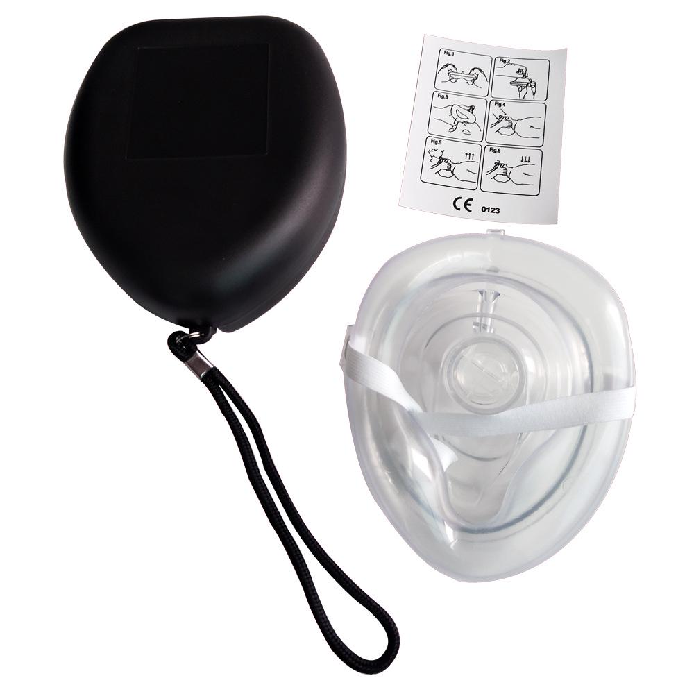 Schwarze HLW-Beatmungsmaske mit Einwegventil für Erste Hilfe