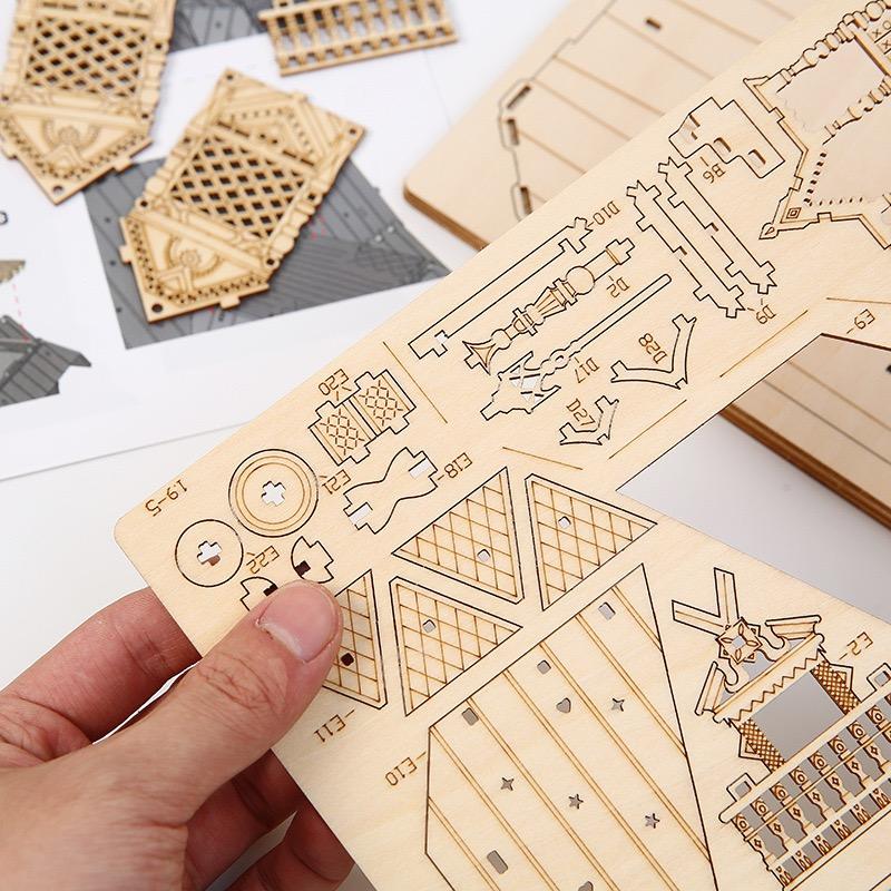3D Wooden Puzzle 3D Wooden Mechanical Slide Marble Running Kit DIY Handmade Christmas Gift