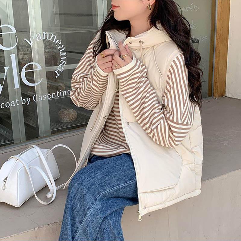 Plus Size Down Vest for Women Winter Thickened Windbreaker Sleeveless Coat Waterproof Tops Vest Jacket