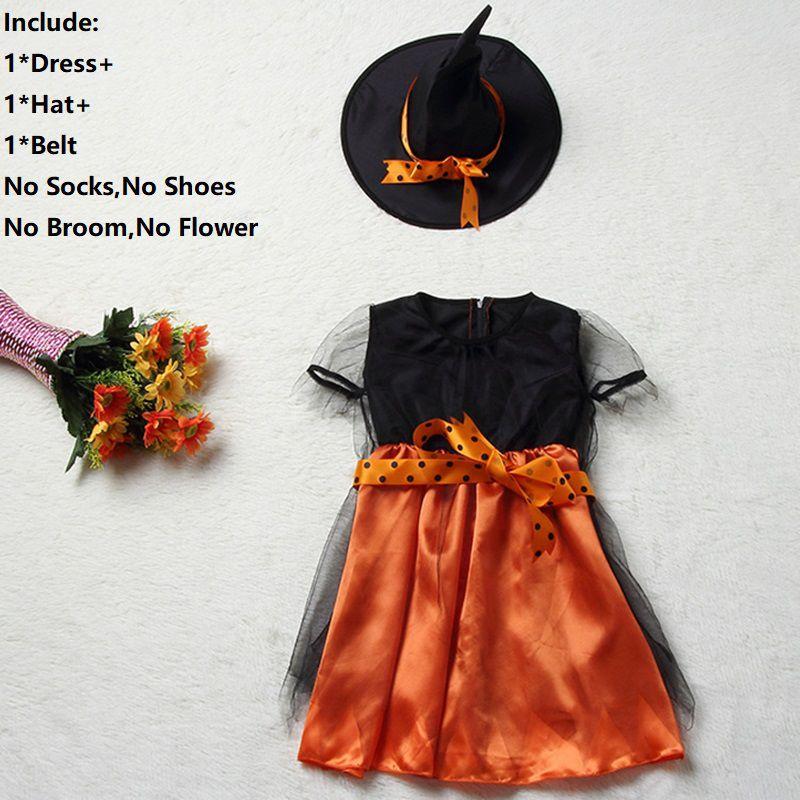 

Девочки Ведьмы Хэллоуин Шляпа Маскарадный Костюм Наряд Ведьмы Детская Вечеринка Косплей 160cm
