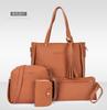2024 Trendy Child and Mother Bag Four-piece New Korean Version Bucket Tassel Shoulder Bag Handbag Women's Bag Large Bag Messenger Bag