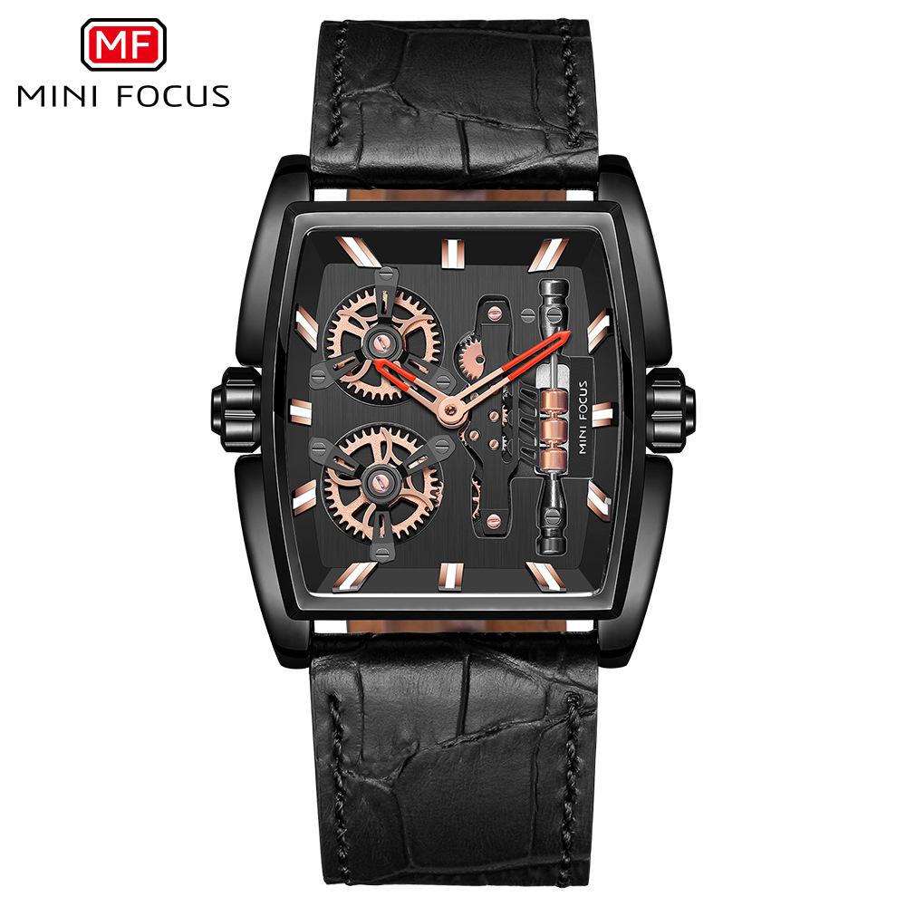 Watch Barrel Type Case Electromechanical Bicycle Men's Watch Genuine Leather Strap Men's Watch